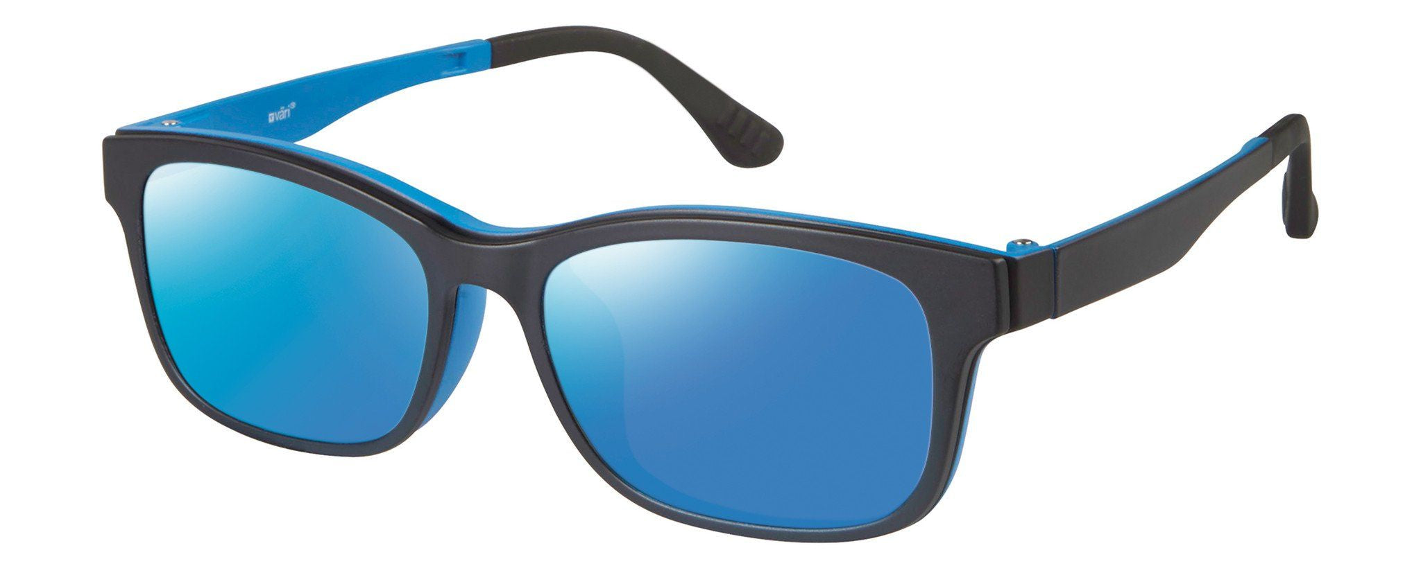 VC-1 Black Blue with Blue Mirrored Clip | Väri Eyewear