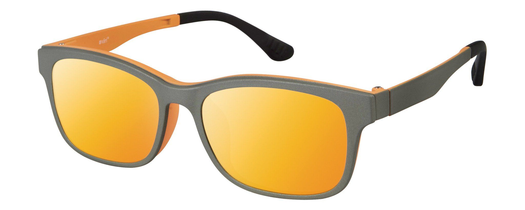 VC-1 Grey Pumpkin with Orange Mirror Clip | Väri Eyewear