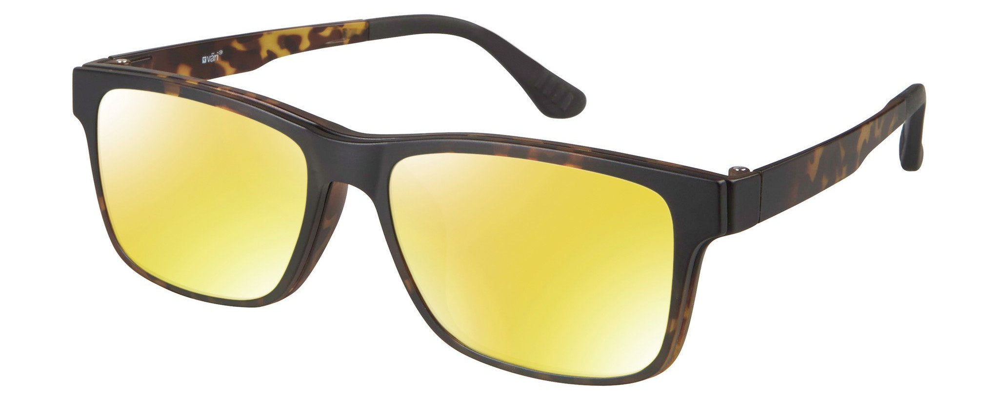VC-2 Tortoise with Yellow Mirrored Clip | Väri Eyewear
