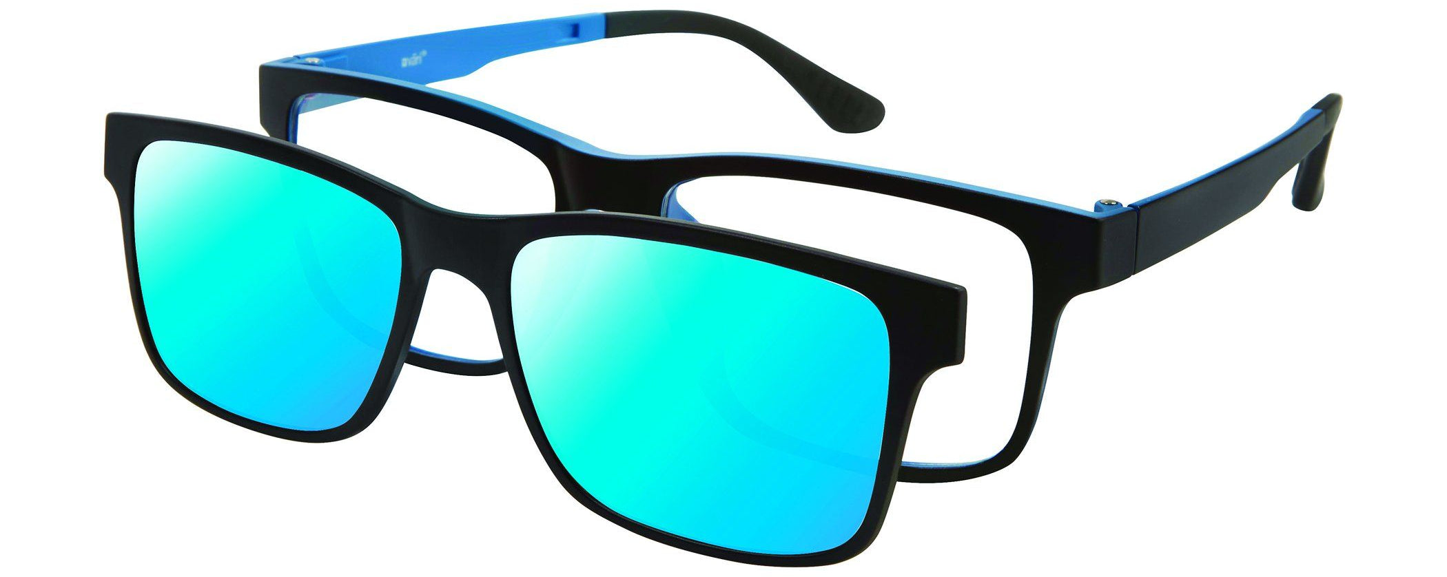 VC-2 Black Blue with Blue Mirrored Clip | Väri Eyewear