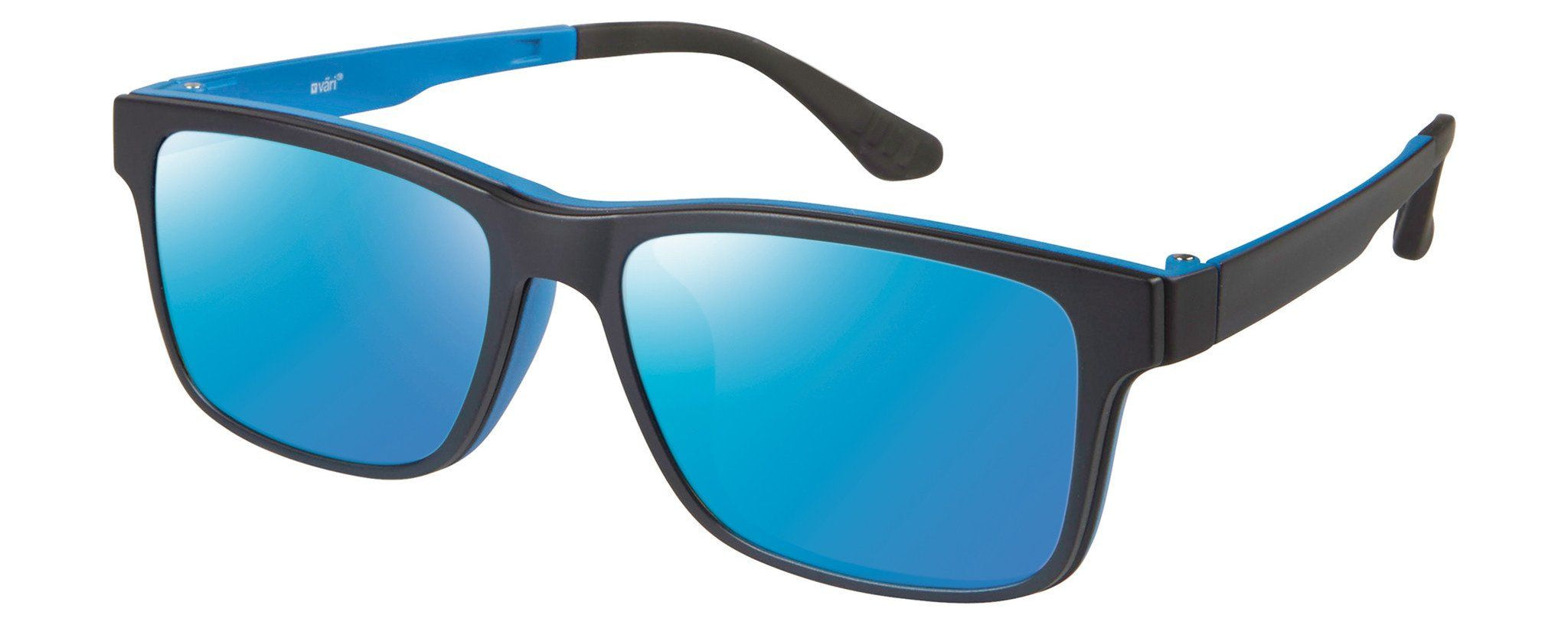 VC-2 Black Blue with Blue Mirrored Clip | Väri Eyewear
