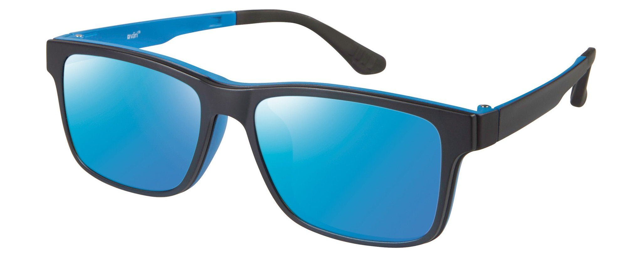 VC-2 Black Blue with Blue Mirrored Clip | Väri Eyewear