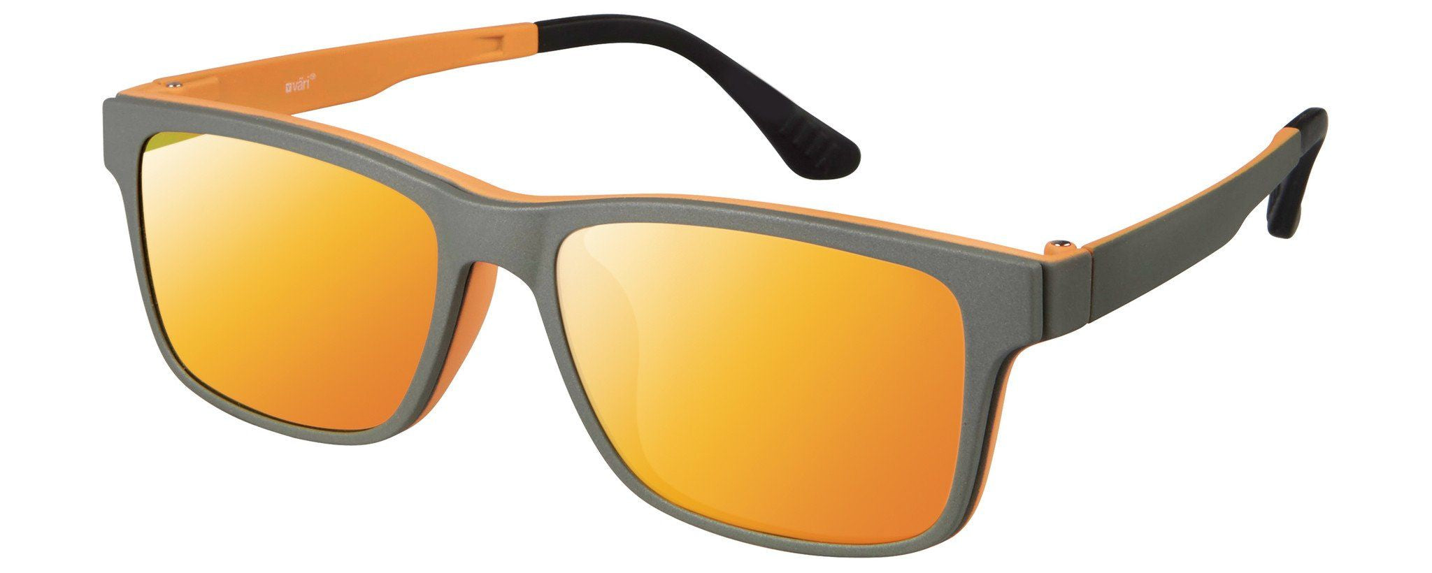 VC-2 Grey Pumpkin with Orange Mirrored Clip | Väri Eyewear