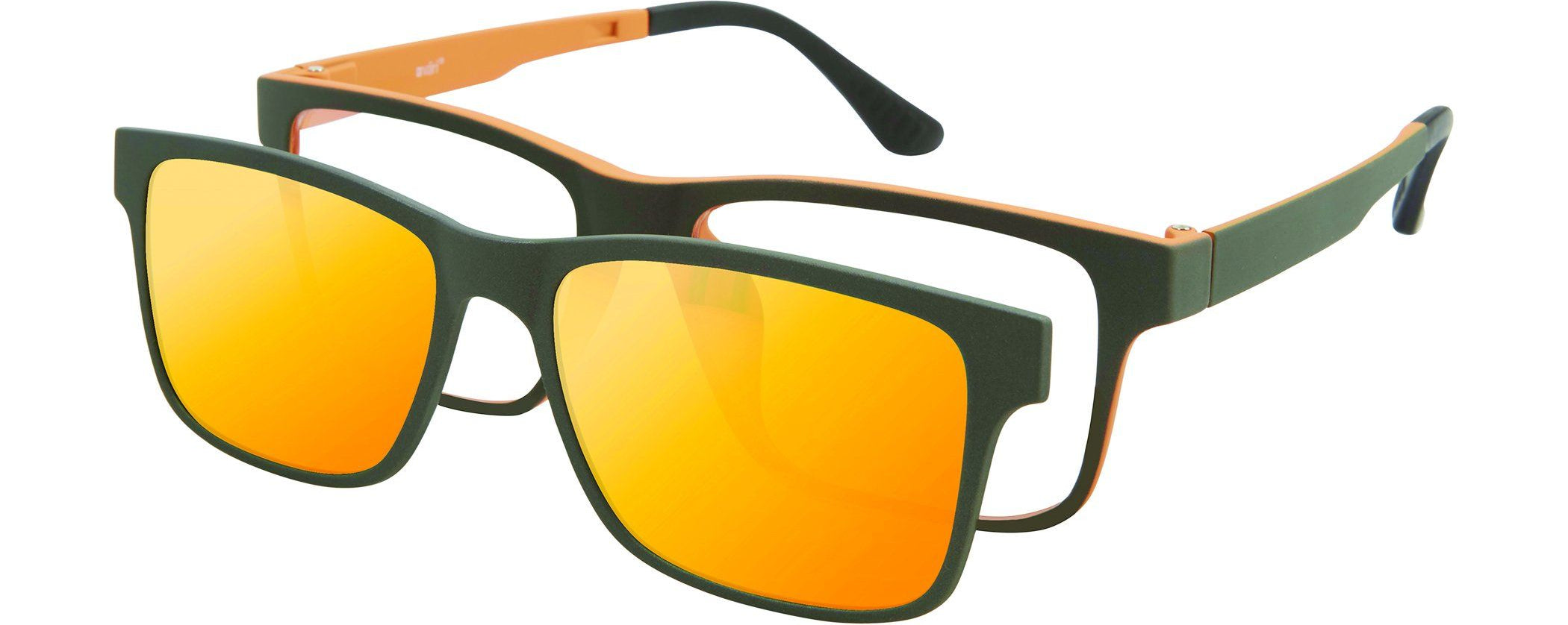 VC-2 Grey Pumpkin with Orange Mirrored Clip | Väri Eyewear