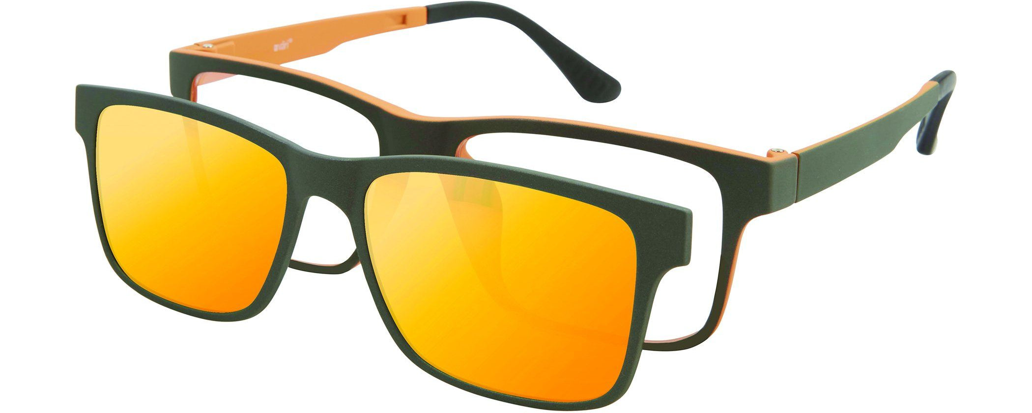 VC-2 Grey Pumpkin with Orange Mirrored Clip | Väri Eyewear