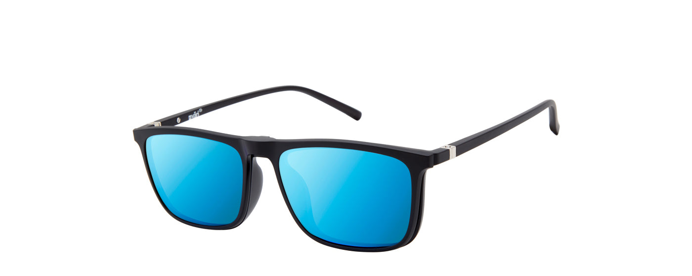 VC-4 Matte Black with Blue Mirror Clip | Väri Eyewear