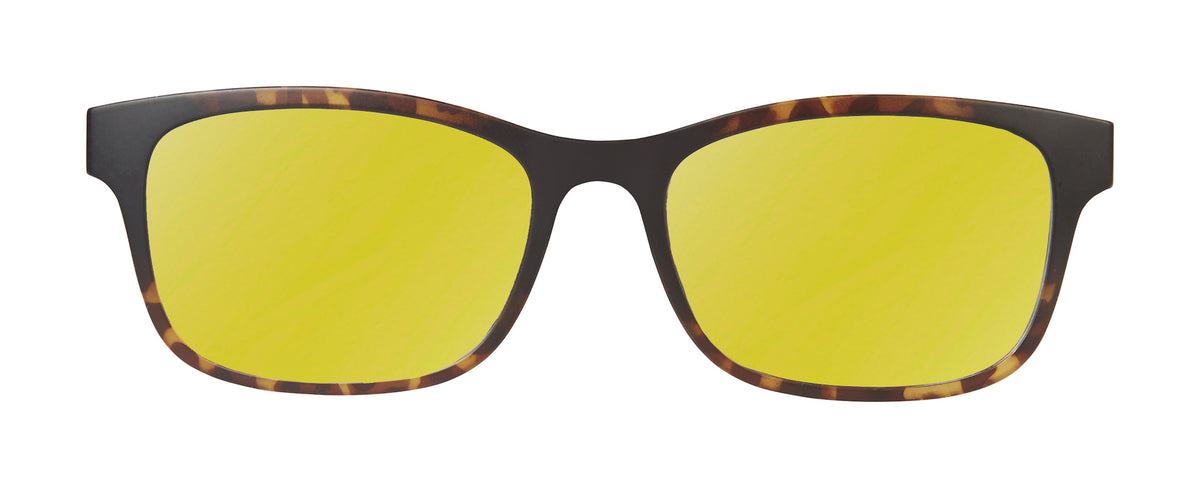 Diff Eyewear Tortoise Frame Sunglasses with Yellow-Green Mirrored Lenses Tortoise Narrow Oversized Square Mirrored Sunglasses with  main image 2