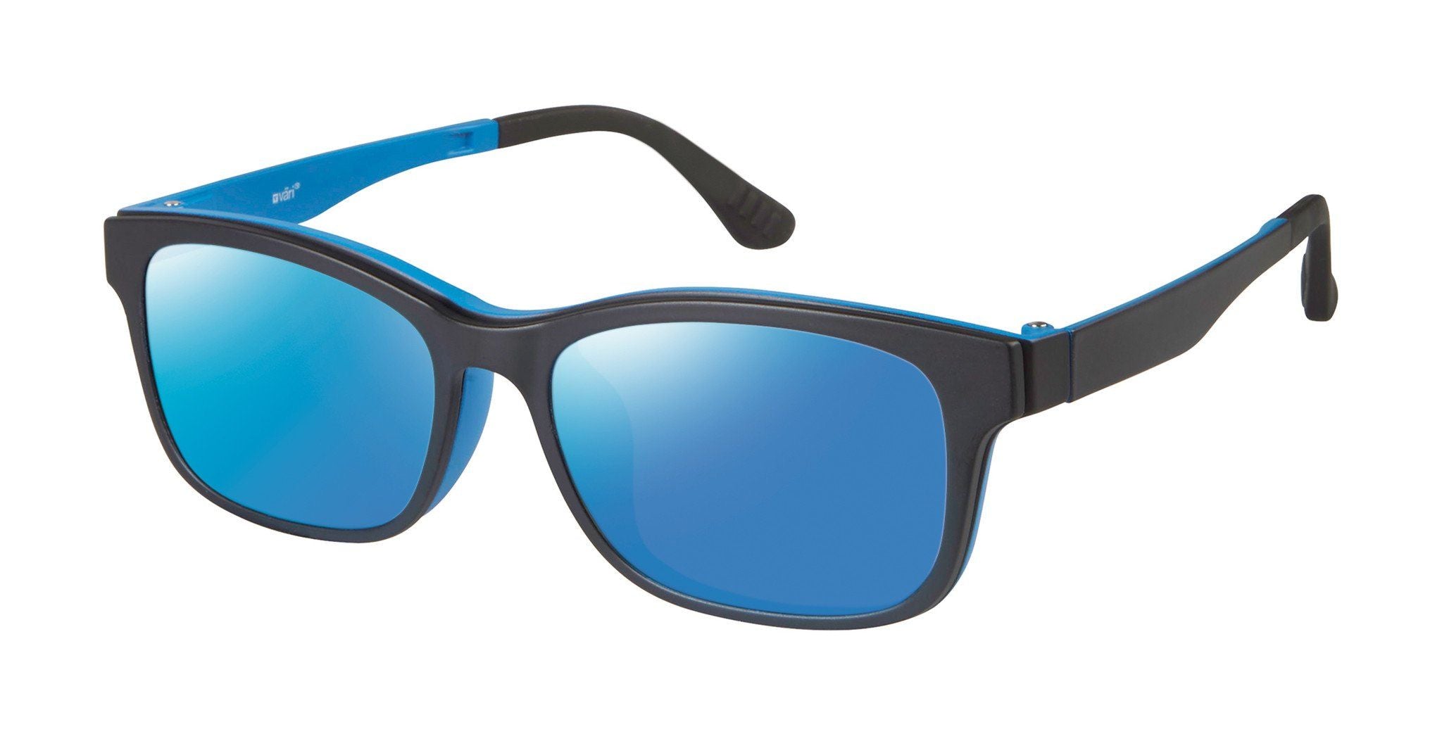 VC-1 Black Blue with Blue Mirrored Clip | Väri Eyewear