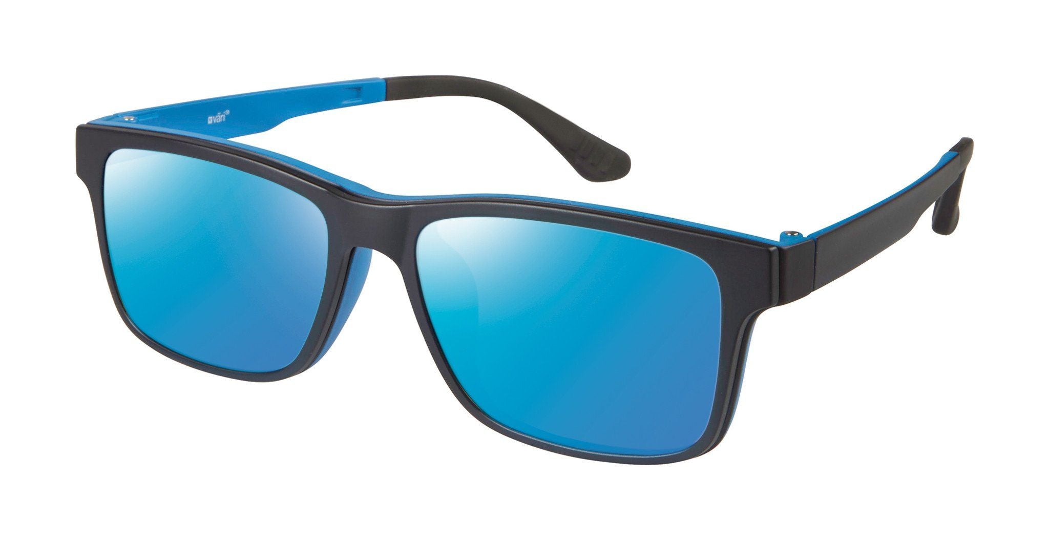 VC-2 Black Blue with Blue Mirrored Clip | Väri Eyewear