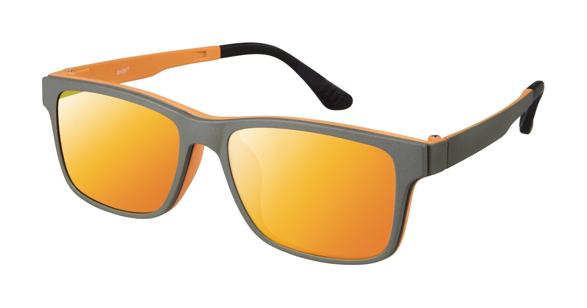 VC-2 Grey Pumpkin with Orange Mirrored Clip | Väri Eyewear